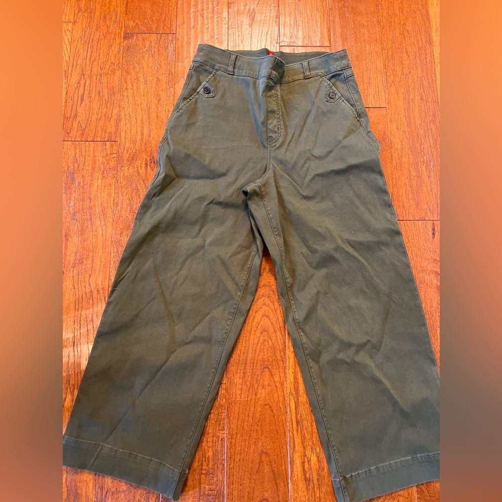 Spanx Stretch Twill Cropped Wide Leg Pant